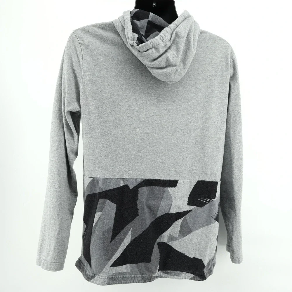 Nike Mens Long Sleeve‎ Pullover Hoodie Gray Camo Graphic Back Print Size L